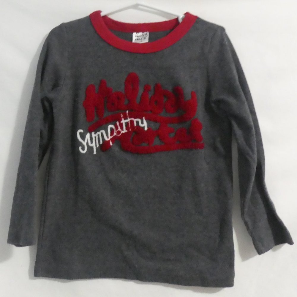 BABY BEAN D. | size 9, kids | Charcoal Long Sleeve Graphic Tee / T-Shirt
